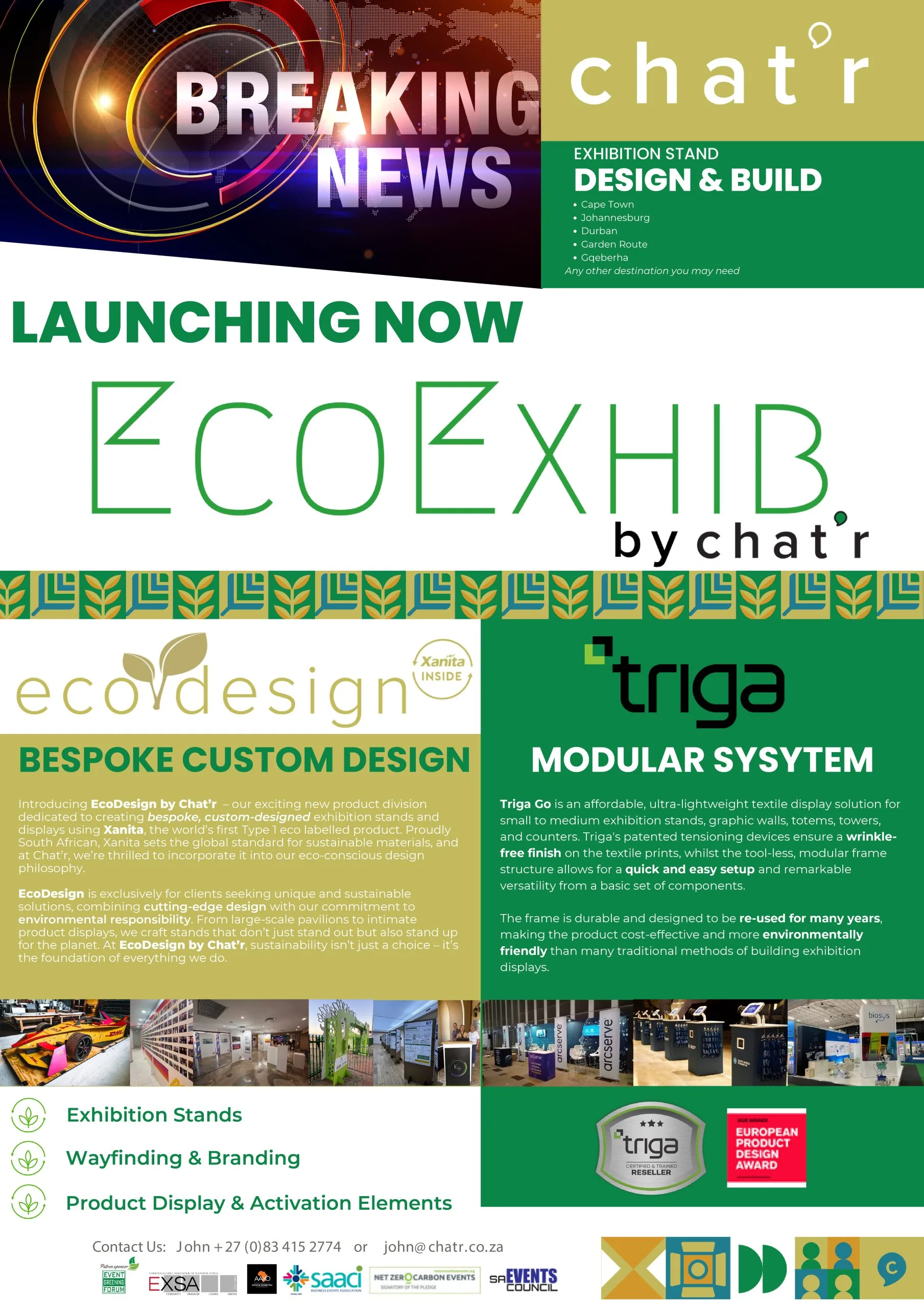 Chat’r Xperience Launches EcoExhib by Chat’r Division: Pioneering Sustainable Exhibition and Event Solutions